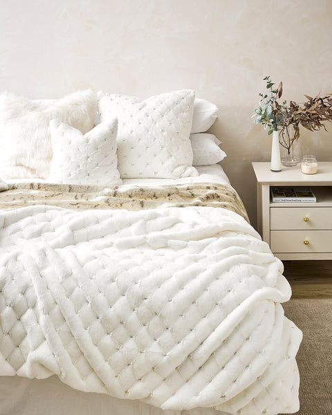 White textured throw on sale